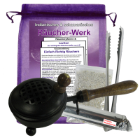 Räuchergefäß Räucherstövchen Räucherpfanne & Weihrauchbrenner zum räuchern für Räucherwerk 8-tlg Räucherset