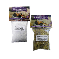 RAUHNÄCHTE Räuchersortiment zum räuchern mit Weihrauch, weißer Salbei, Beifuß, Kampfer, Weihrauch, Myrrhe uvm. 18-tlg Räucherset mit Räucherwerk, Räucherzubehör, Räucheranleitung, Rauhnachtfibel.