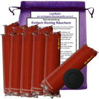 Räucherkohle 100 Premium Tabs 4,0 cm ∅ zum räuchern für jedes Räucherwerk, Hausreinigung, Rauhnächte. Mit Räucheranleitung & Stofftäschchen