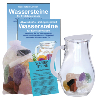 Edelsteinwasser innere Ruhe und Entspannung 5-tlg Set Wassersteine + 1 Liter Krug