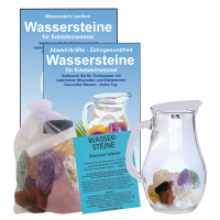 Edelsteinwasser innere Ruhe und Entspannung 5-tlg Set Wassersteine + 0,5 Liter Krug