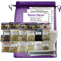 12 x Reine Harze a 30ml (360ml) 16-tlg Räuchersortiment