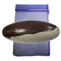 Shiva Lingam ca. 25-30 cm Himalaya Narmada Fluss mit Stofftäschchen