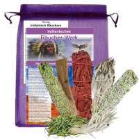 Weißer Salbei zum räuchern für Rauhnächte mit Drachenblut, Beifuß, Palo Santo, Zeder. 7-tlg Smudge Kit Räucherset