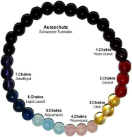 Chakra Schmuck ARMBAND - 7 chakraaktive Edelsteine + Täschchen