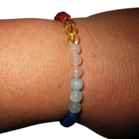 Chakra Schmuck ARMBAND - 7 chakraaktive Edelsteine + Täschchen