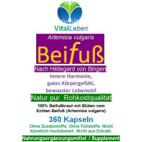 Beifuß echter Beifuss FLAVONOIDE & BITTERSTOFFE 360 Kapseln. Vital im Alltag, natürliche Balance, innere Harmonie, gutes Körpergefühl, bewusster Lebensstil. 100% NATUR pur - OHNE Zusatzstoffe.