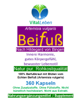 Beifuß echter Beifuss FLAVONOIDE & BITTERSTOFFE 360 Kapseln. Vital im Alltag, natürliche Balance, innere Harmonie, gutes Körpergefühl, bewusster Lebensstil. 100% NATUR pur - OHNE Zusatzstoffe.