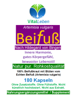 Beifuß echter Beifuss FLAVONOIDE & BITTERSTOFFE 720 (4x180) Kapseln. Vital im Alltag, natürliche Balance, innere Harmonie, gutes Körpergefühl, bewusster Lebensstil. 100% NATUR pur - OHNE Zusatzstoffe.