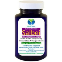 SALBEI 180 Kapseln - Natürliche Hilfe bei Schwitzen, Hitzewallungen, Nachtschweiß, Blähungen. 100% NATUR pur - NICHT aus EXTRAKT! Nicht künstlich hochdosiert! [OHNE ZUSATZSTOFFE]