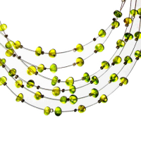 Bernstein Collier mehrreihig ca. 45cm lang mit grünem Bernstein
