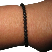Turmalin schwarz 4mm facettiert Kugelarmband Edelsteinarmband