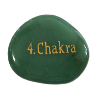 Schmeichelstein chakraaktiv mit Gravur 4. Chakra Aventurin