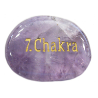 Schmeichelstein chakraaktiv mit Gravur 7. Chakra Amethyst