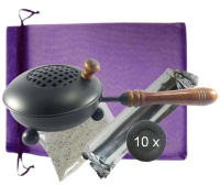 Räucherpfanne Weihrauchbrenner Räucherset 5-tlg Starterset 9cm Ø Räuchergefäß & Räucherzubehör