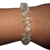 Herkimer Diamant ca. 1cm Kristalle poliert Edelsteinarmband