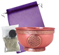 Räuchergefäß Blume des Lebens Räucherschale 5-tlg Räucherset zum räuchern für jedes Räucherwerk.