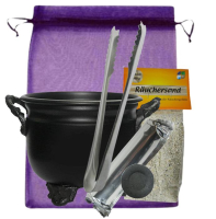 Hexenkessel Räuchergefäß Räucherschale 6-tlg Räucherset Starterset zum räuchern mit Räucherzubehör.