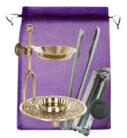 Weihrauchbrenner Räucherstövchen Räuchergefäß mit Räucherpfanne 6-tlg Räucherset mit Räucherzubehör.