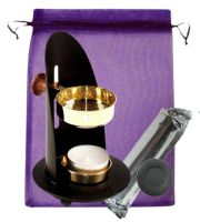 Räucherstövchen Weihrauchbrenner Räuchergefäß zum räuchern 5-tlg Räucherset mit Räucherkohle.