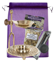 Weihrauchbrenner Räucherstövchen Räuchergefäß 6-tlg Räucherset mit Al-Hojari Weihrauch & Räucherzubehör.