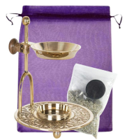 Weihrauchbrenner Räucherstövchen Räuchergefäß 6-tlg Räucherset mit Räucherpfanne & Räucherzubehör.