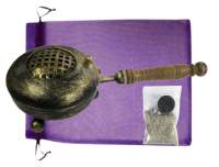 Weihrauchbrenner Räuchergefäß Profi Räucherpfanne Räucherstövchen Bronze 6-tlg Räucherset mit Zubehör