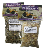 Weihrauchbrenner Räuchergefäß Profi Räucherpfanne Bronze Räucherstövchen 9-tlg Räucherset mit Al-Hojari Weihrauch & Rauhnächte Räucherung