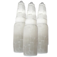 SELENIT Kristall Turm Healing Tower a je 20cm hoch. 3 Stück im Set.