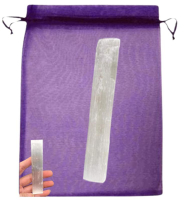 SELENIT Kristall Stab 10cm Healing Stick Anti-Stress Kristallstück für Meditation, Ruhe, Entspannung. 3-tlg Set.