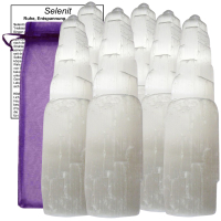 SELENIT Kristall Turm Healing Tower a je 20cm hoch. 6 Stück im Set.