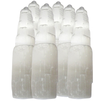 SELENIT Kristall Turm Healing Tower a je 20cm hoch. 6 Stück im Set.