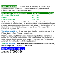 SuperKombi Kurkuma, Ingwer + Pfeffer 360 Pulver Kapseln
