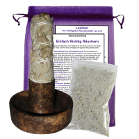 Räuchergefäß Smudge Holder braun + Sage weißer Salbei 5-tlg Räucherset