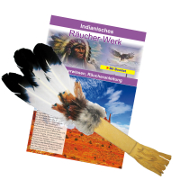 Räucherfächer Handarbeit (ca.50-55cm) schwarz weiß für indianische & schamanische Räucherung