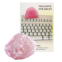 Schungit Pyramide 5cm + 2x Rosenquarz 6-tlg Set EMF Elektrosmog Set mit Buch Herkunft und Anwendung des Heilsteins