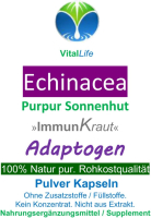 ECHINACEA purpurea 120 Kapseln PURPUR SONNENHUT ImmunFitKraut & Nerven ADAPTOGEN. 100% Natur pur. OHNE ZUSATZSTOFFE.