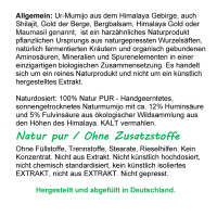 Mumijo Shilajit 360 Kapseln Maumasil reines Harz - GOLD des HIMALAYA - 100% NATUR pur. OHNE Zusatzstoffe!