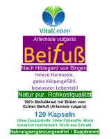 Beifuss 120 Pulver KAPSELN ECHTER Beifuß FLAVONOIDE & BITTERSTOFFE Artemisia 100% Natur pur. Nicht aus EXTRAKT. Ohne Füllstoffe. Ohne ZUSATZSTOFFE.