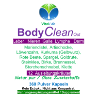 BODY Clean Out 12 Kräuter + Bitterstoffe NATUR pur 360 Kapseln