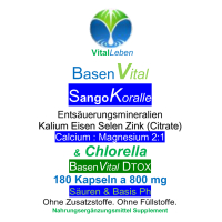 Basen Vital Sango Koralle + Citrate + Chlorella 720 Kapseln