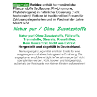 ROTKLEE 180 Kapseln natürliche Meno-Balance Isoflavone. Wechseljahre und Menopause - ZYKLUS & HARMONIE für die FRAU - NATUR pur [OHNE ZUSATZSTOFFE]
