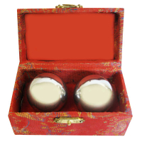 Qui Gong Kugel Paar silber ca. 3,9 cm