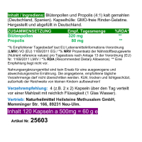 PROPOLIS + BLÜTENPOLLEN 120 Kapseln SuperKombi Superfood der Natur [OHNE ZUSATZSTOFFE]