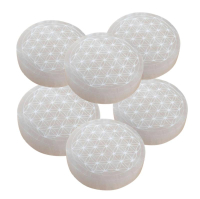 SELENIT 6x Platte 14cm Ø Ladeplatte Untersetzer BLUME des LEBENS [8-tlg Set] Täschchen & Beschreibung.