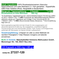 Rosskastanie Venen Fit + Weinlaub 360 (3x120) Kapseln bei Wasser in den Beinen [OHNE Zusatzstoffe]