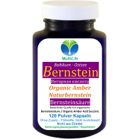 Bernstein NATUR Bernsteinsäure 100% Bernsteinpulver 120 Kapseln - Nach Hildegard von Bingen Elixier der Jugend [ohne ZUSATZSTOFFE]