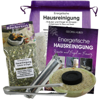 Energetische Hausreinigung Kräuter & Engel Räuchern 7 teiliges Set mit Onyx Schale