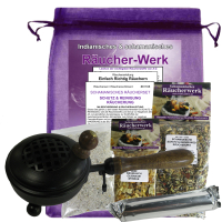 Schamanische Schutz & Reinigungs Räucherung 7-TLG RÄUCHERSET mit Räucherpfanne