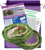 Sweetgras 2x Mariengras Süßgras Zopf Sweetgrass zum räuchern 50-60cm. Feiner vanilliger Duft. Mit Booklet, Beschreibung und Stoffsäckchen.